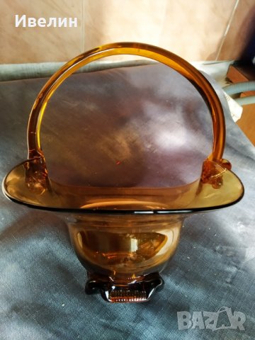 стъклена купа,бонбониераарт деко, снимка 5 - Антикварни и старинни предмети - 30587516