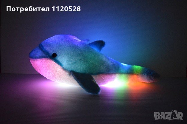 Светещ плюшен делфин с LED светлини, снимка 4 - Плюшени играчки - 31066790