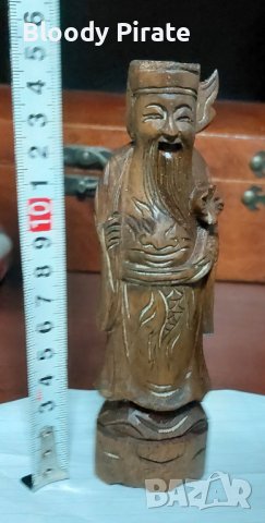 Старинна Тибетска Статуетка Дърворезба, снимка 2 - Антикварни и старинни предмети - 38898559
