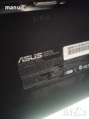 Продавам монитор Asus 22 инча, снимка 4 - Монитори - 51330602