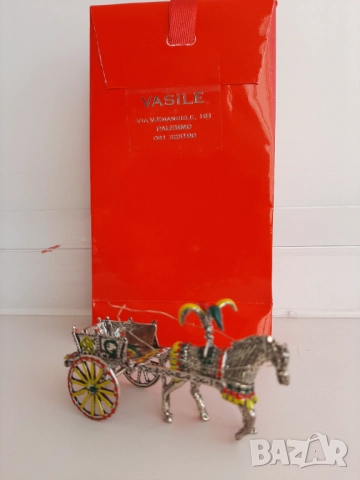 Сувенир от Палермо Сицилия сребърна сицилианска карета VASILE Palermo, снимка 18 - Арт сувенири - 52313702