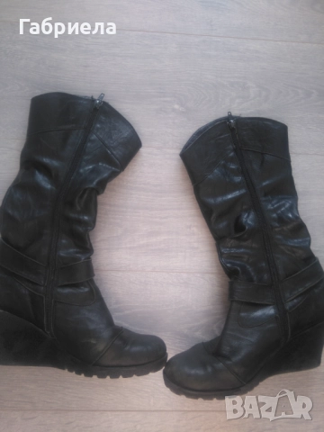 Ботуши на платформа, естествена кожа, снимка 3 - Дамски ботуши - 52594632