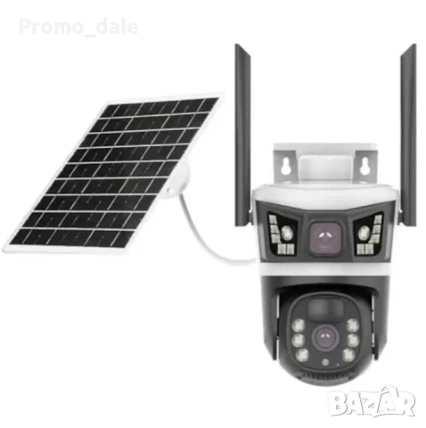 Тройна Камера за видеонаблюдение със соларен панел 8MP V380, снимка 5 - IP камери - 51233090