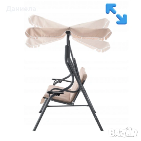 Градинска люлка с поставки за чаши - идеална за всеки двор и градина, снимка 10 - Градински мебели, декорация  - 53882298