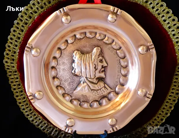 Медна чиния,медно пано,портрет Lanouaille. 