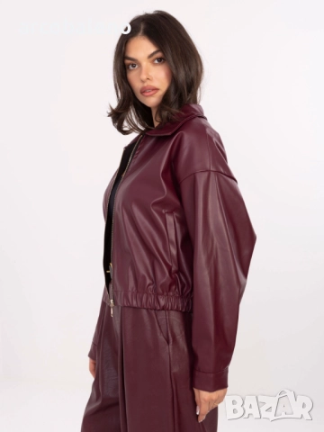 Дамско яке от еко кожа с цип, 5цвята , снимка 4 - Якета - 52162915