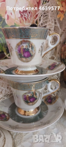 Три двойни, порцеланови сета за кафенце