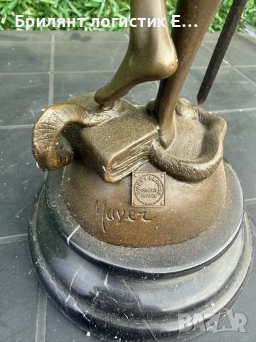 Бронзова статуетка на Темида (Богинята на правосъдието) – Sign. Mayer / Art Bronze France, снимка 4 - Антикварни и старинни предмети - 56034325