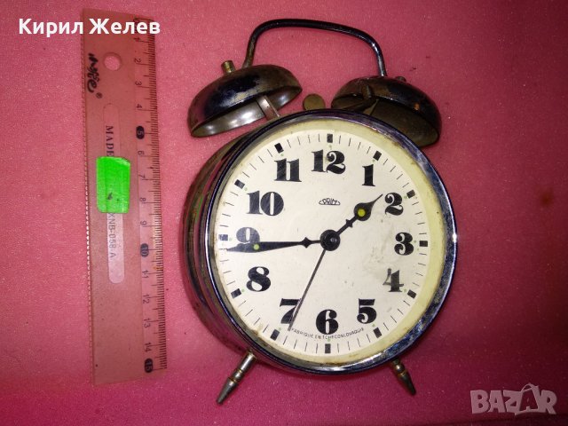 PRIM FABRIQUE EN TCHECOSLOVAQUIE Стар МЕХАНИЧЕН КОЛЕКЦИОНЕРСКИ ЧЕХОСЛОВАШКИ БУДИЛНИК - ПРИМ 43683, снимка 9 - Антикварни и старинни предмети - 44466258