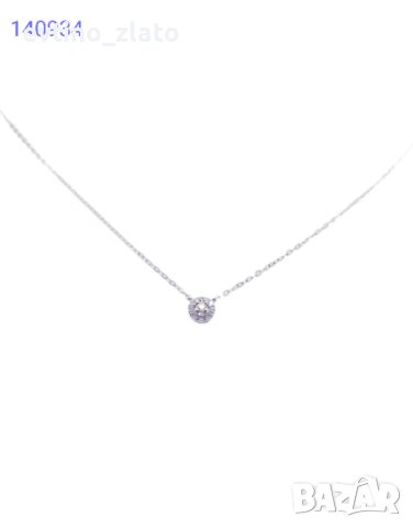 Златно колие 18К с диаманти , снимка 8 - Колиета, медальони, синджири - 40134325