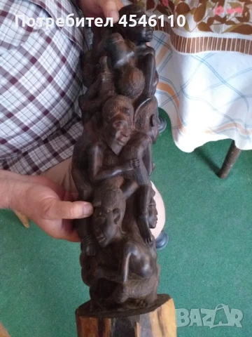 Makonde статуя от дърво, ръчна изработка – 1970 г., Танзания