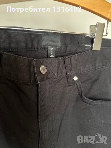 Мъжки черни дънки H&M, размер 30, снимка 2 - Дънки - 44612080