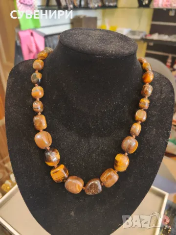 Колие от тигрово око , снимка 2 - Колиета, медальони, синджири - 49615914