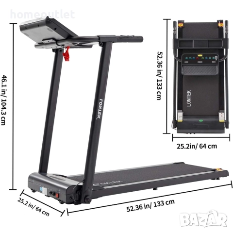 Сгъваема пътека за бягане LONTEK PBJ-P5, снимка 7 - Фитнес уреди - 52521416