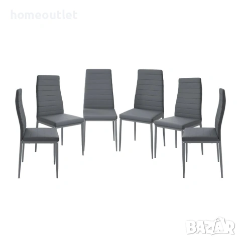 Трапезни столове с дамаска от PU кожа, к-кт от 6 бр. PEGASUS C-LLM-G0806G
