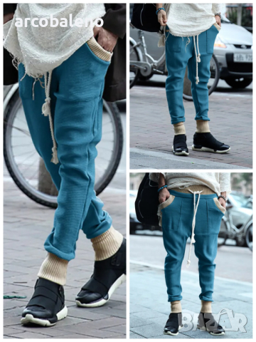 Мъжки ежедневни панталони със свободни крака и персонализирани цветни блокчета, 6цвята , снимка 5 - Панталони - 44701636