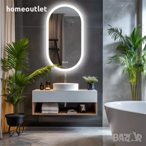 ПРОМОЦИЯ LED огледало с овална форма LUVODI XMR-T28-711-EU, снимка 7 - Огледала - 49675090