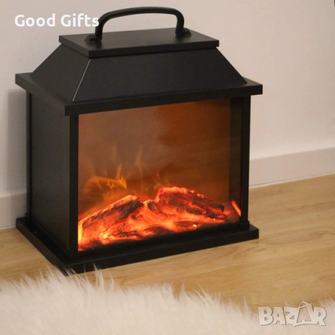 Декоративен LED фенер-камина с ефект на пламък и жар – уют и топлина без огън, снимка 4 - Декорация за дома - 52339759