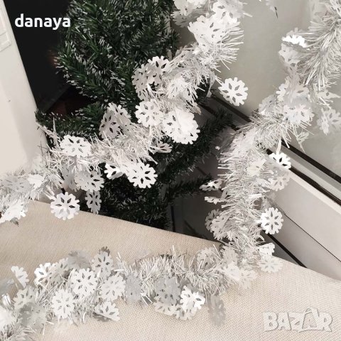 4201 Изящен коледен гирлянд със снежинки, снимка 5 - Декорация за дома - 42687256