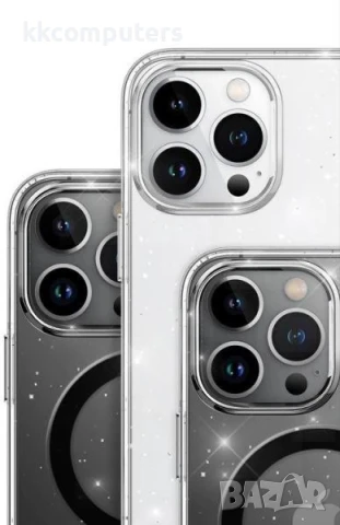 Калъф PVC Wlons Sparkling MagSafe / Черен-прозрачен / за iPhone 16 6.1 Баркод : 3130998, снимка 2 - Калъфи, кейсове - 50811219