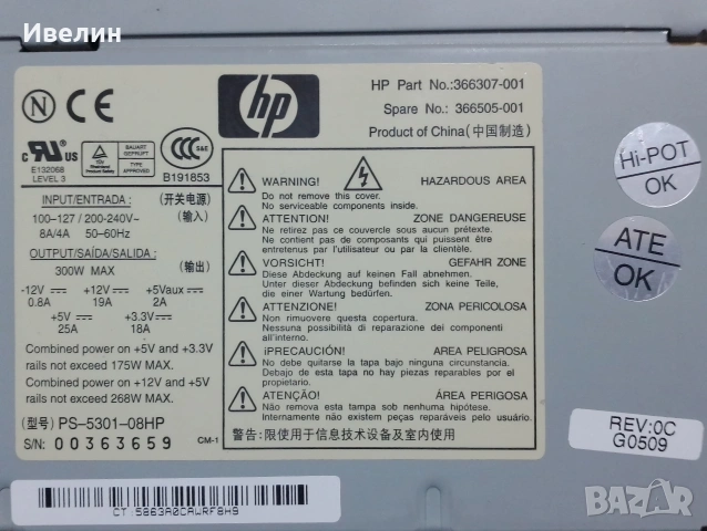Захранване HP 300W