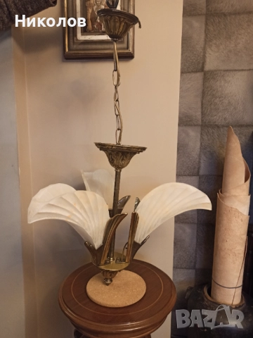 Полилей Арт Деко 3-ка, снимка 3 - Антикварни и старинни предмети - 52573205