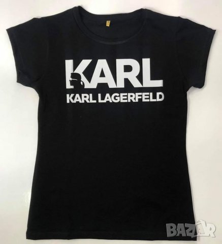 Дамски тениски Karl Lagerfeld в бяло и черно, снимка 2 - Тениски - 34324338