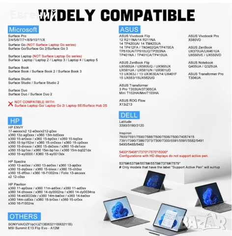 Стилус за Microsoft Surface, Surface Pro Stylus за Surface Pro 9/11/10/8/X/7/6/5/4/3, Surface Pro 11, снимка 7 - Друга електроника - 55843631