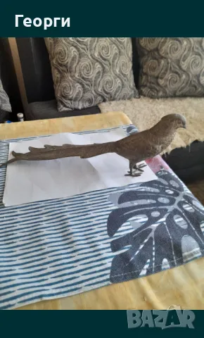 Голяма бронзова птица, снимка 3 - Антикварни и старинни предмети - 50109857