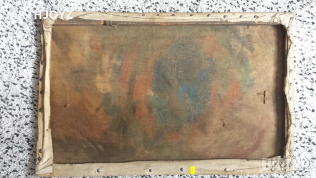 СТАРА КАРТИНА ГОРСКИ ПЕЙЗАЖ (маслени бои) / ПОДПИСАНА, снимка 6 - Картини - 29661217