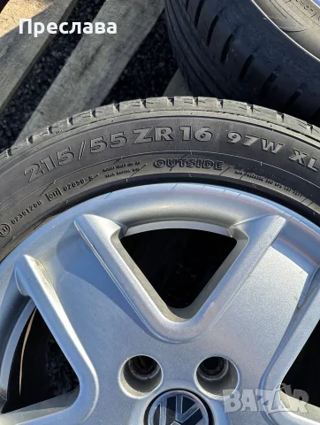 Летни джанти Volkswagen 5х112 с гуми 215/55/16, снимка 3 - Гуми и джанти - 55753500