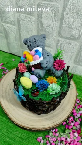 Великденска кашпа с мече!!!, снимка 13 - Декорация за дома - 49852136