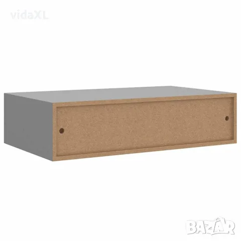 vidaXL Стенни рафтове с чекмеджета, 2 бр, сиви, 40x23,5x10 см, МДФ, снимка 9 - Етажерки - 56146939