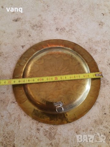 Месингова чиния за стена, снимка 2 - Антикварни и старинни предмети - 30497916