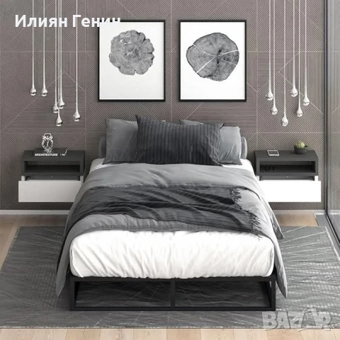 Нощно шкафче Vicco Urbano, антрацит/бяло, 45 x 28 см, снимка 5 - Шкафове - 50556674