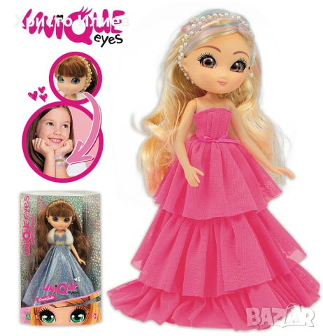 Кукла с реалистични очи UNIQUE EYES и празнична рокля Giochi Preziosi , снимка 2 - Кукли - 53880429