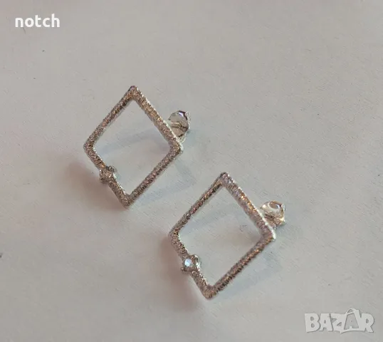 Сребърни обеци, снимка 3 - Обеци - 49770548