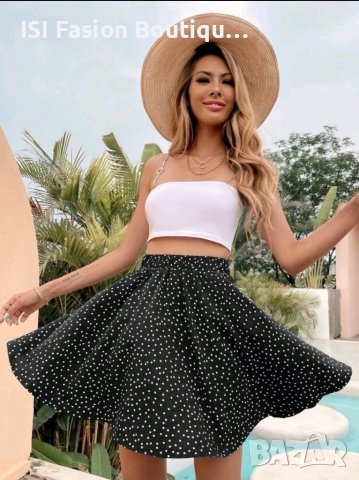 Пола с полка принт,еластична талия , снимка 2 - Поли - 38190910