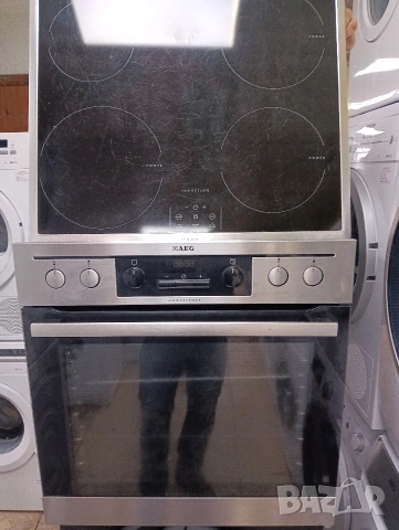 Иноксова печка за вграждане с индукционни котлони Аег Aeg Made in Germany с две години гаранция!
