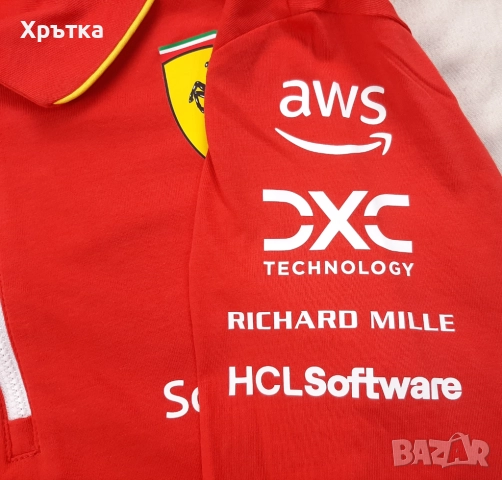 Puma Scuderia Ferrari F1 Team - Оригинална мъжка тениска с яка, снимка 10 - Тениски - 52666417