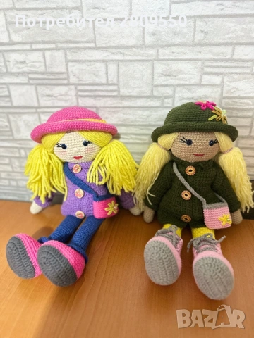 Плетени кукли от памучна прежда., снимка 5 - Кукли - 54338931