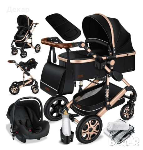 Комбинирана количка 3 в 1 вкл. кош за новородено/кола, зимен/летен кош, снимка 8 - Детски колички - 51090065