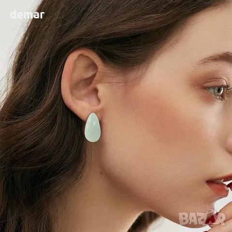 ZILKAPO Естествени кристални капкови обеци, Хипоалергенни, S925 сребърни игли, снимка 6 - Обеци - 48168181