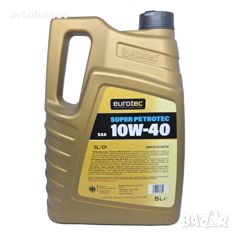 Двигателно масло EUROTEC SUPER PETROTEC 10W-40 SL/CF - 5L, снимка 2 - Части - 56208884