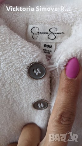 Ново мекичкк, топло палтенце на американския, моден бранд на Jessica Simpson, 6-9м, снимка 2 - Бебешки якета и елеци - 34453548
