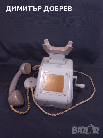 СТАР РЕТРО МЕТАЛЕН ТЕЛЕФОН С МАНИВЕЛА, снимка 6 - Антикварни и старинни предмети - 42073568
