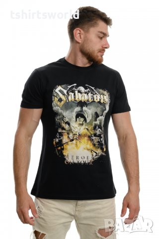 Нова мъжка тениска на музикалната група SABATON - Heroes on tour с гръб, снимка 2 - Тениски - 37697500