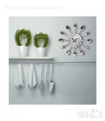 КУХНЕНСКИ ЧАСОВНИК ЗА СТЕНА С ДИЗАЙН ОТ ВИЛИЦИ И ЛЪЖИЦИ - код 3981, снимка 6 - Стенни часовници - 34164889