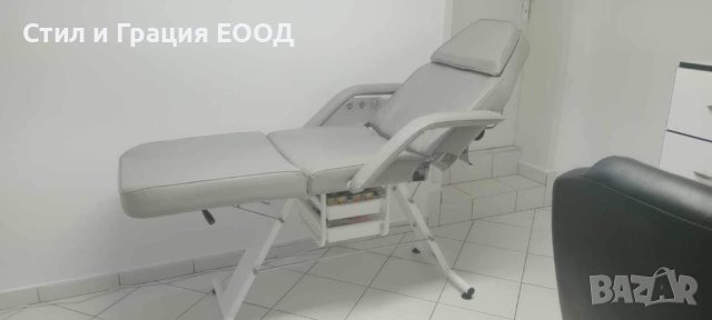 Фиксирана кушетка Basic 202 - сива/бяла/черна 180 x 60/80 x 75 см, снимка 18 - Фризьорски столове - 37777299