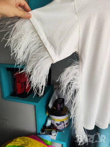 Дамска тениска с пера, S/L, снимка 5 - Тениски - 50657431